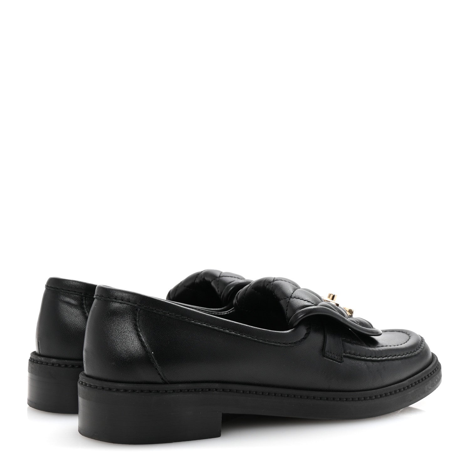 Chanel Lambskin Quilted CC Turnlock Loafers 38 Black 5 of 10
