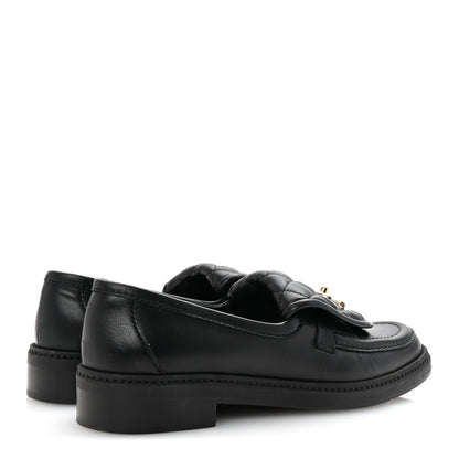 Chanel Lambskin Quilted CC Turnlock Loafers 38 Black 5 of 10