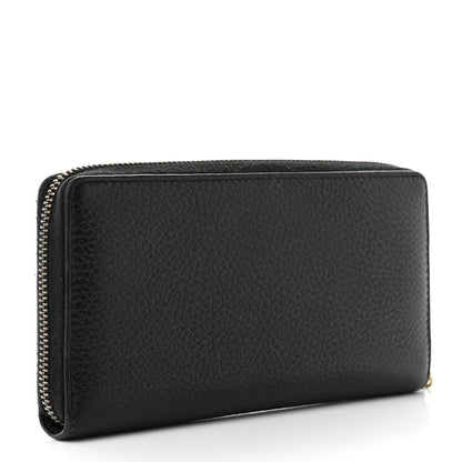 Gucci Calfskin GG Marmont Bow Zip Around Wallet Black 3 of 9