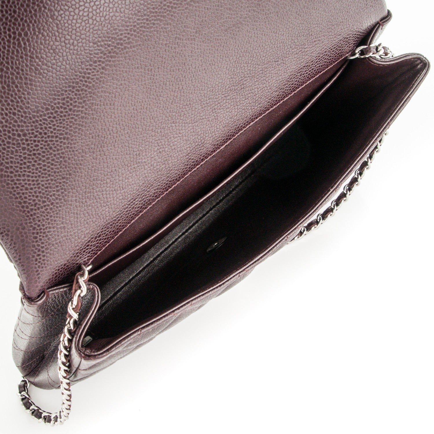 Chanel Caviar Quilted Clutch With Chain Flap Burgundy 5 of 7