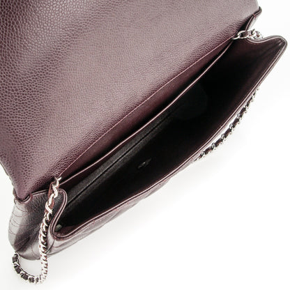 Chanel Caviar Quilted Clutch With Chain Flap Burgundy 5 of 7