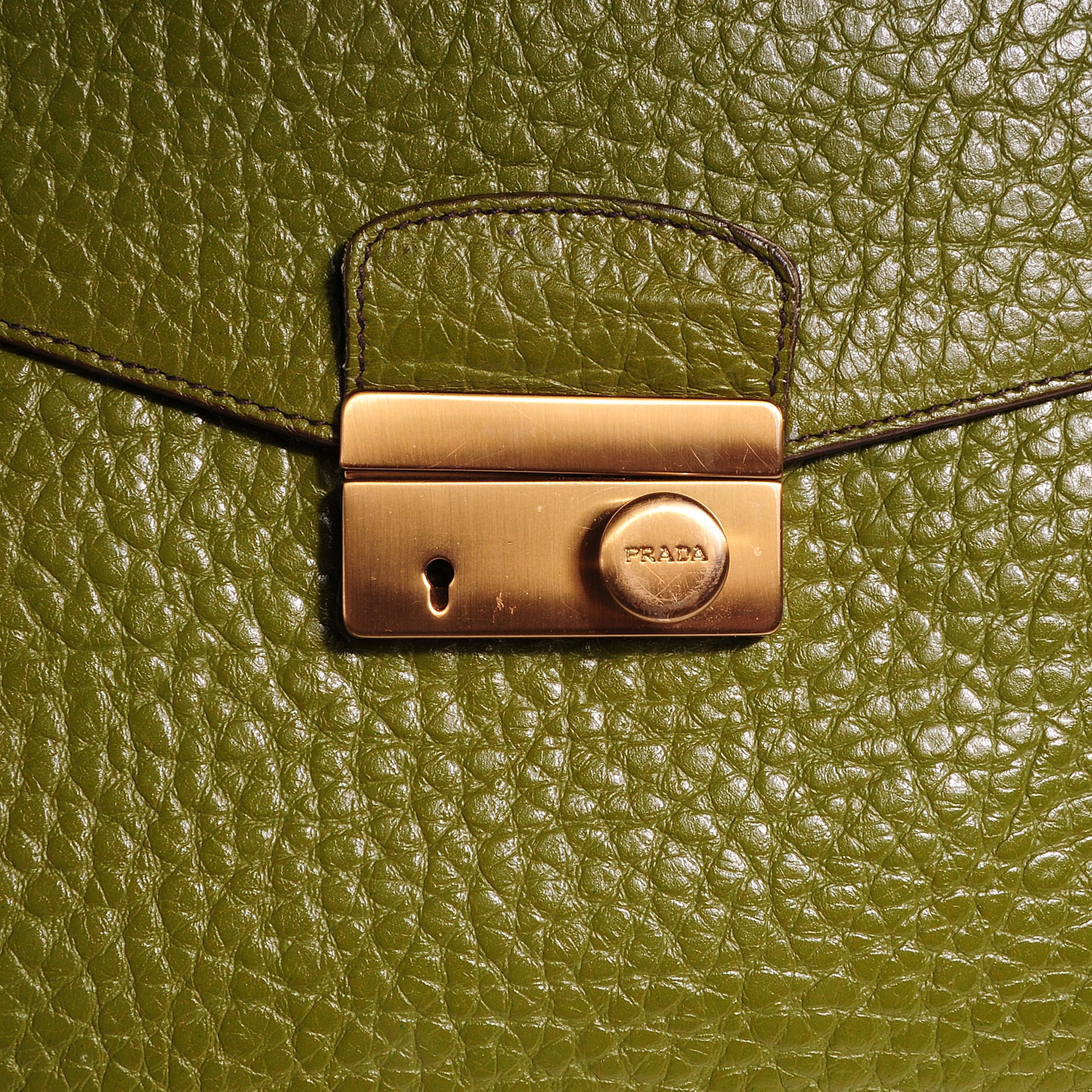 Prada Leather Berlino Sound Top Handle Bag Edera 7 of 7