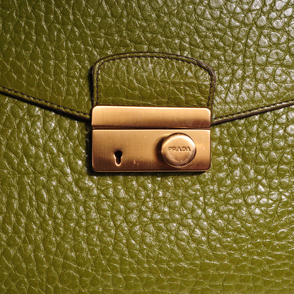 Prada Leather Berlino Sound Top Handle Bag Edera 7 of 7
