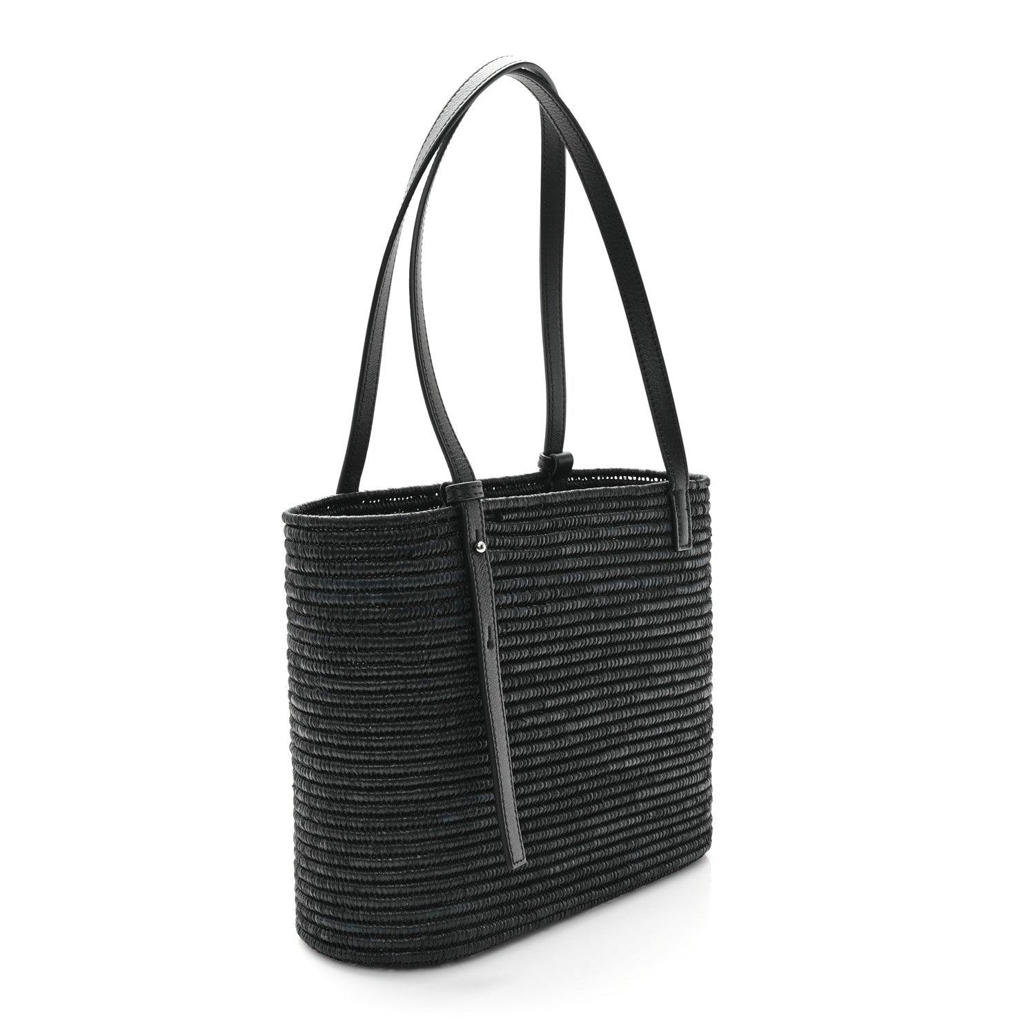 Loewe Raffia Square Small Basket Tote Bag Black 3 of 10
