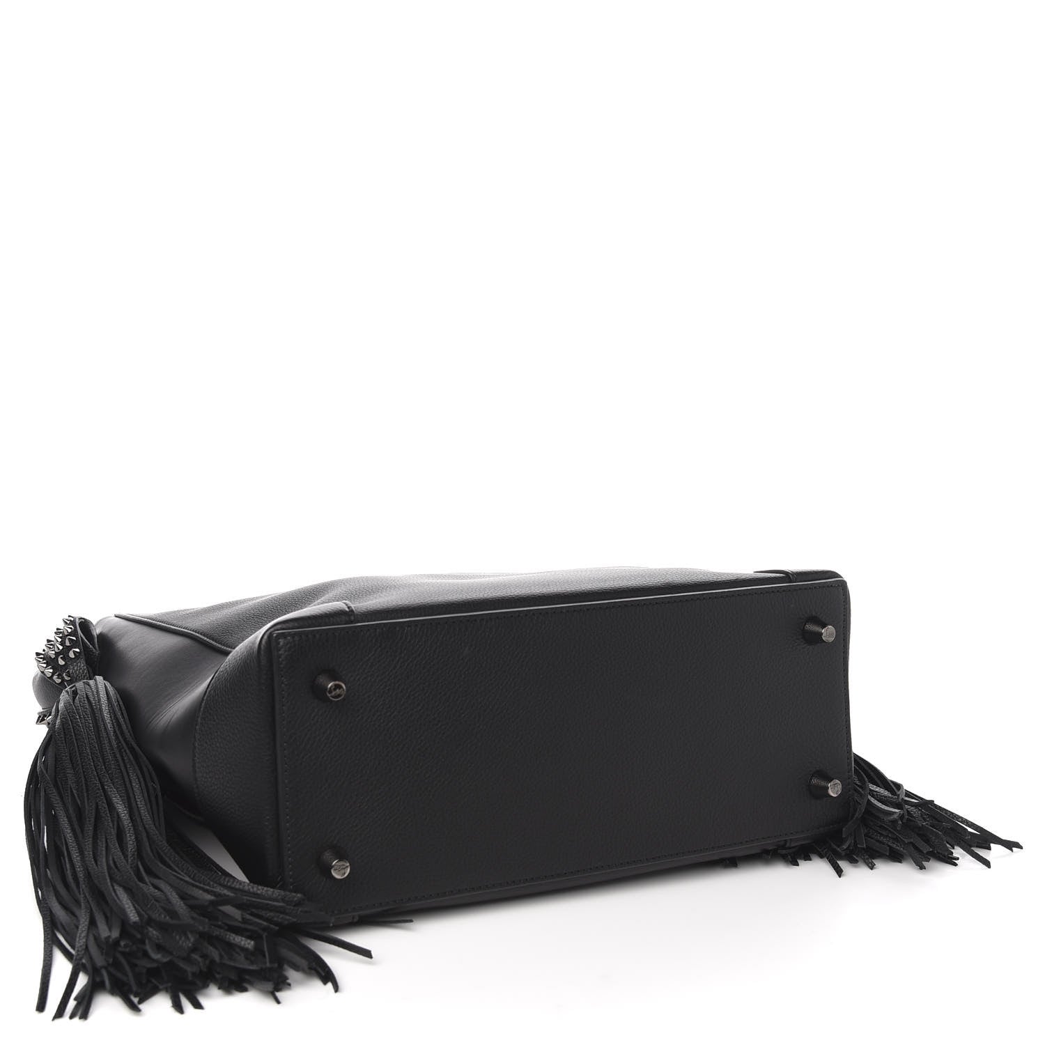 Christian Louboutin Empire Calf Spikes Fringe Eloise Hobo Black 4 of 8