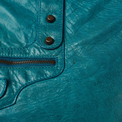 Balenciaga Agneau Classic Hardware Weekender Turquoise 9 of 23