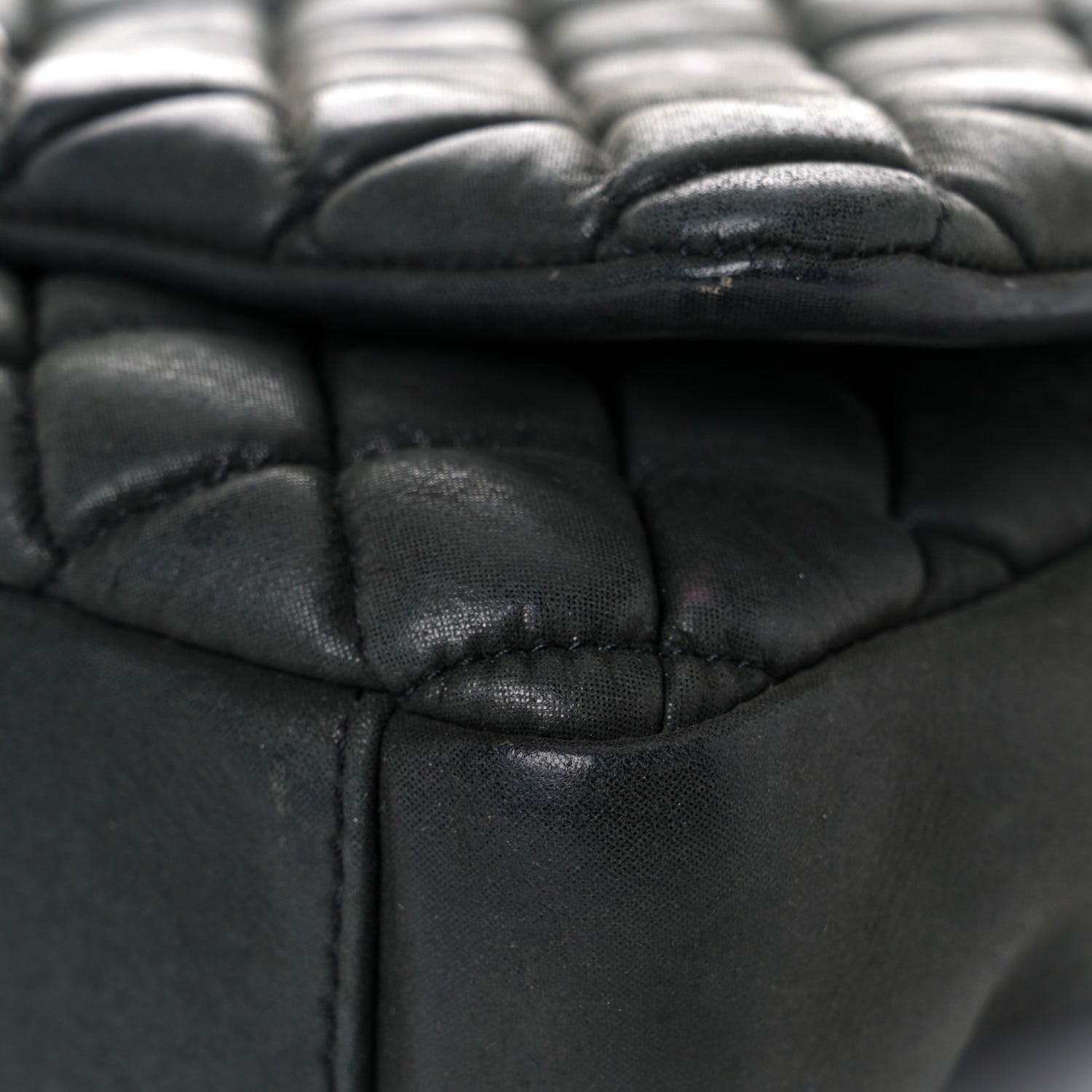 Chanel Iridescent Calfskin Quilted Small New Bubble Flap Anthracite 8 of 21