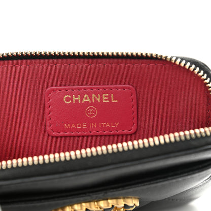 Chanel Lambskin Quilted Chanel 19 Zip Card Holder Wallet Black 6 of 7