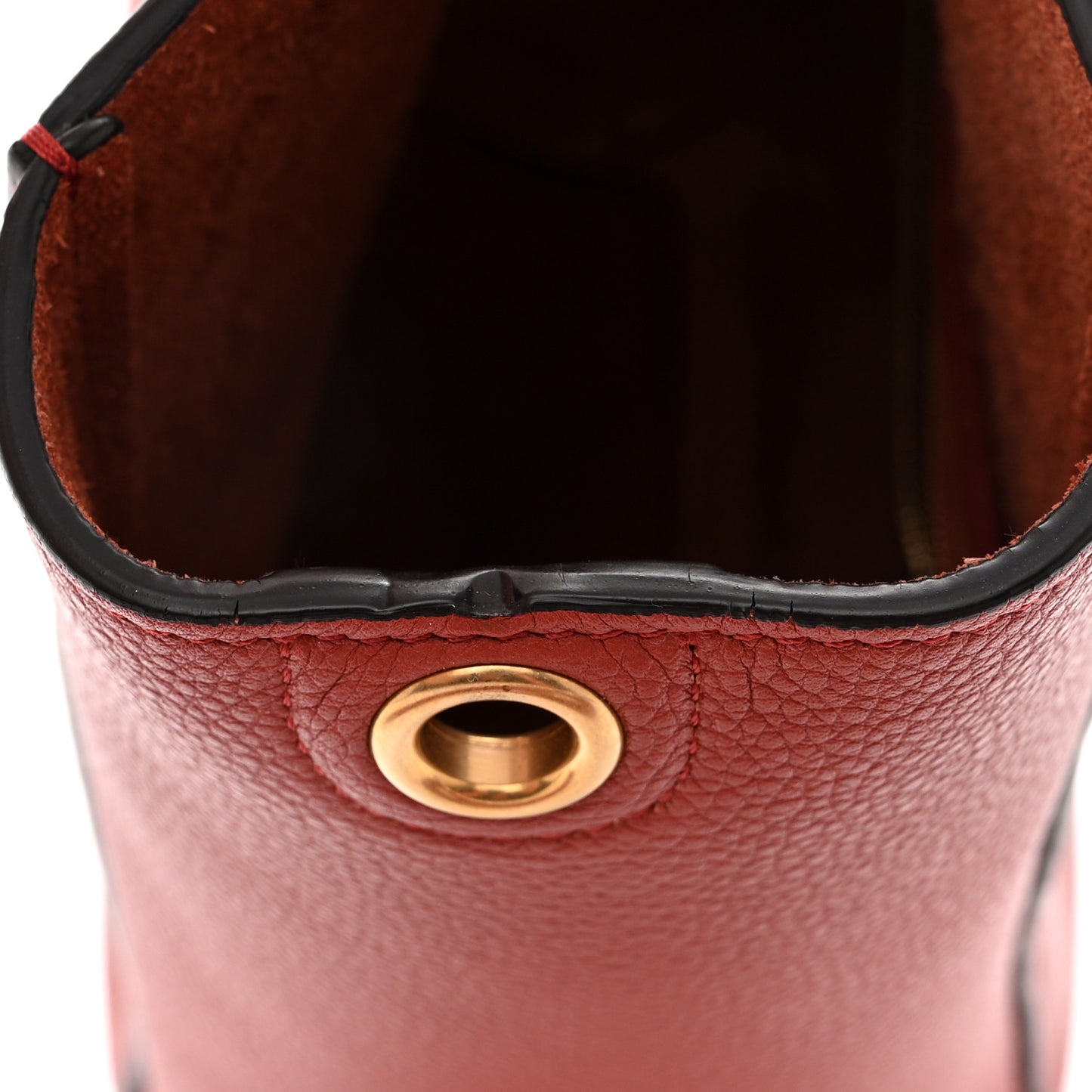 Soft Grained Calfskin Small Sangle Bucket Bag Dark Claycourt