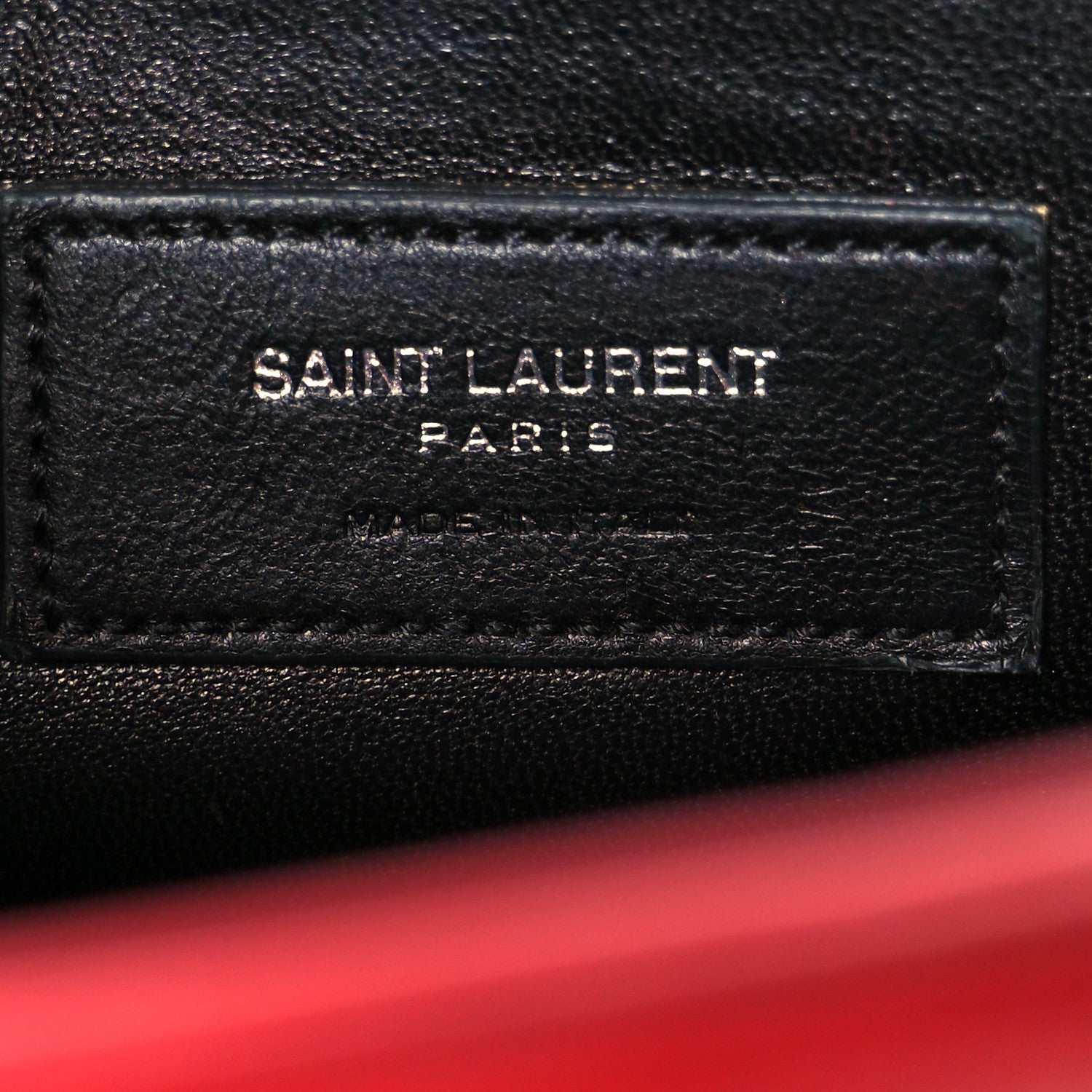 Saint Laurent Calfskin Crocodile Embossed Medium Classic Monogram Kate Tassel Satchel New Red 6 of 11