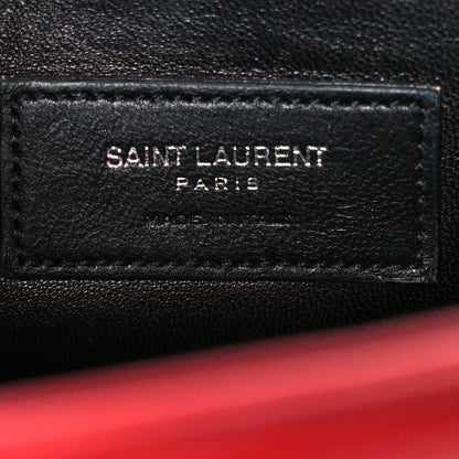 Saint Laurent Calfskin Crocodile Embossed Medium Classic Monogram Kate Tassel Satchel New Red 6 of 11