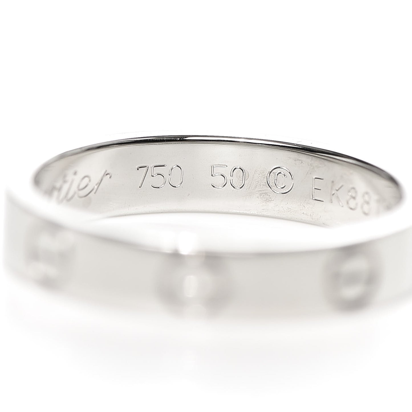 18K White Gold 3.5mm LOVE Wedding Band Ring 50 5.25