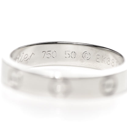 Cartier 18K White Gold 3.5mm LOVE Wedding Band Ring 50 5.25 5 of 7
