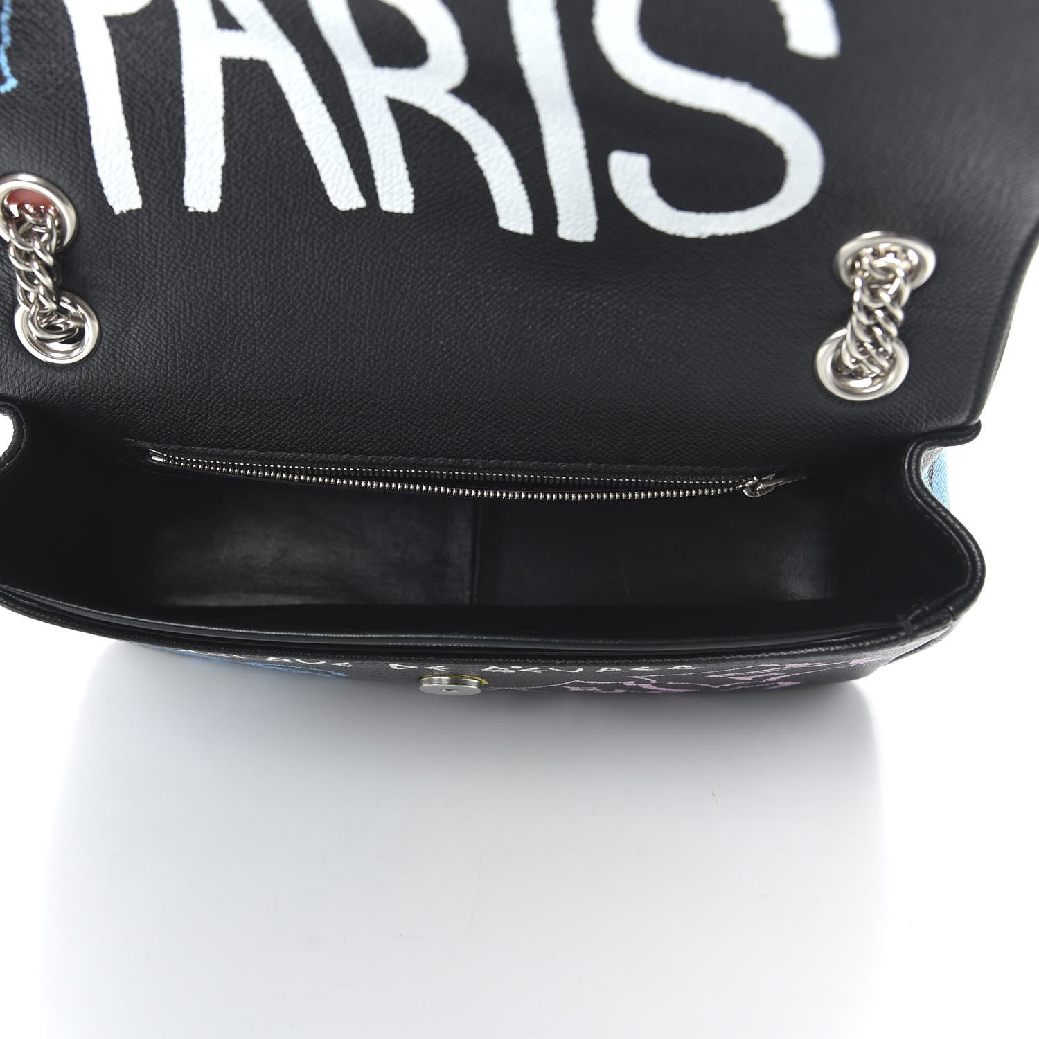 Balenciaga Grained Calfskin Graffiti M BB Round Shoulder Bag Black Multicolor 4 of 9