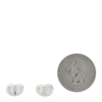 Tiffany Sterling Silver 11mm Elsa Peretti Bean Earrings 2 of 4