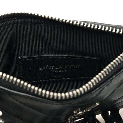 Saint Laurent Calfskin Monogram Small Fringe Key Pouch Black 6 of 7