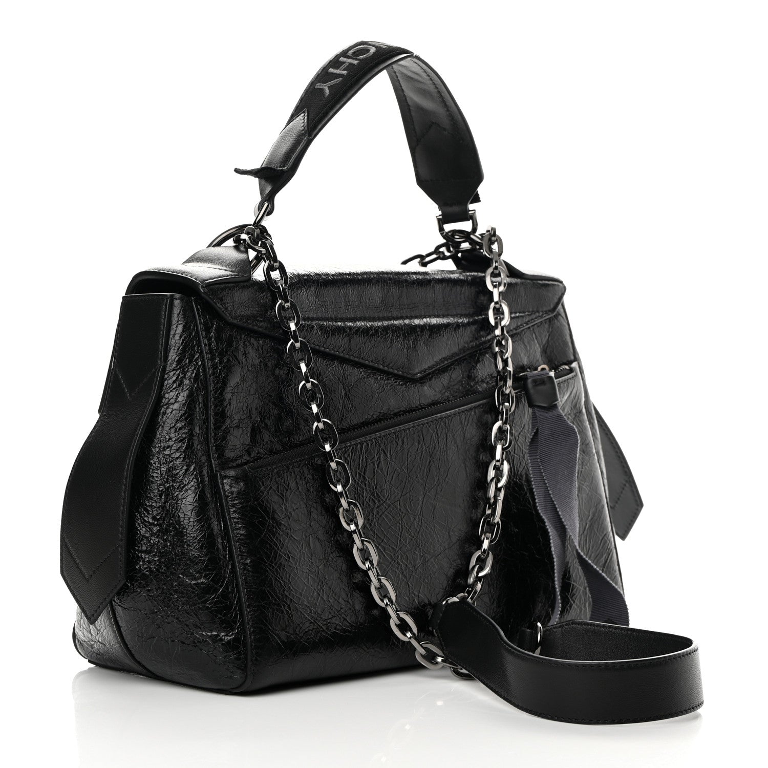 Givenchy Creased Patent Calfskin Medium ID Flap Black 3 of 11