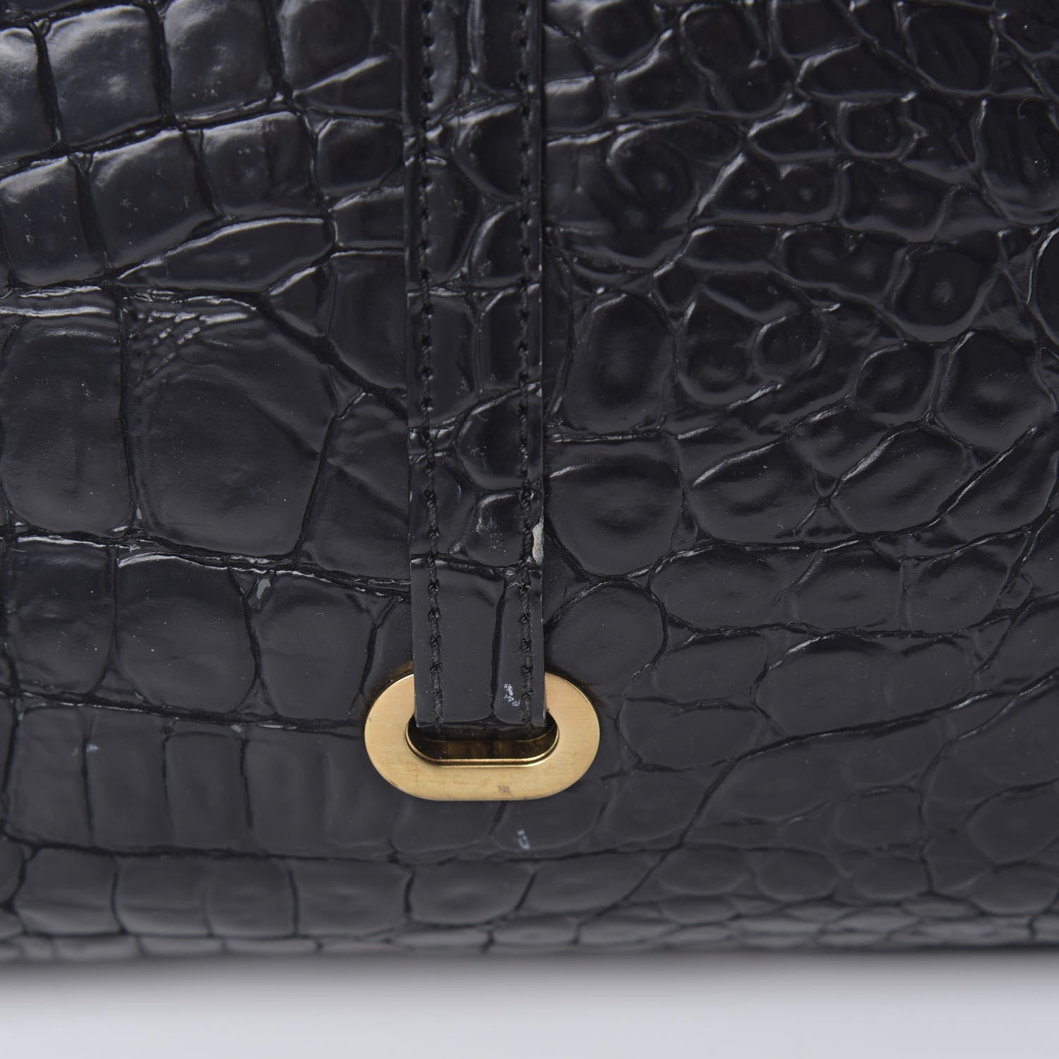 Jimmy Choo Crocodile Embossed Calfskin Messenger Black 14 of 16