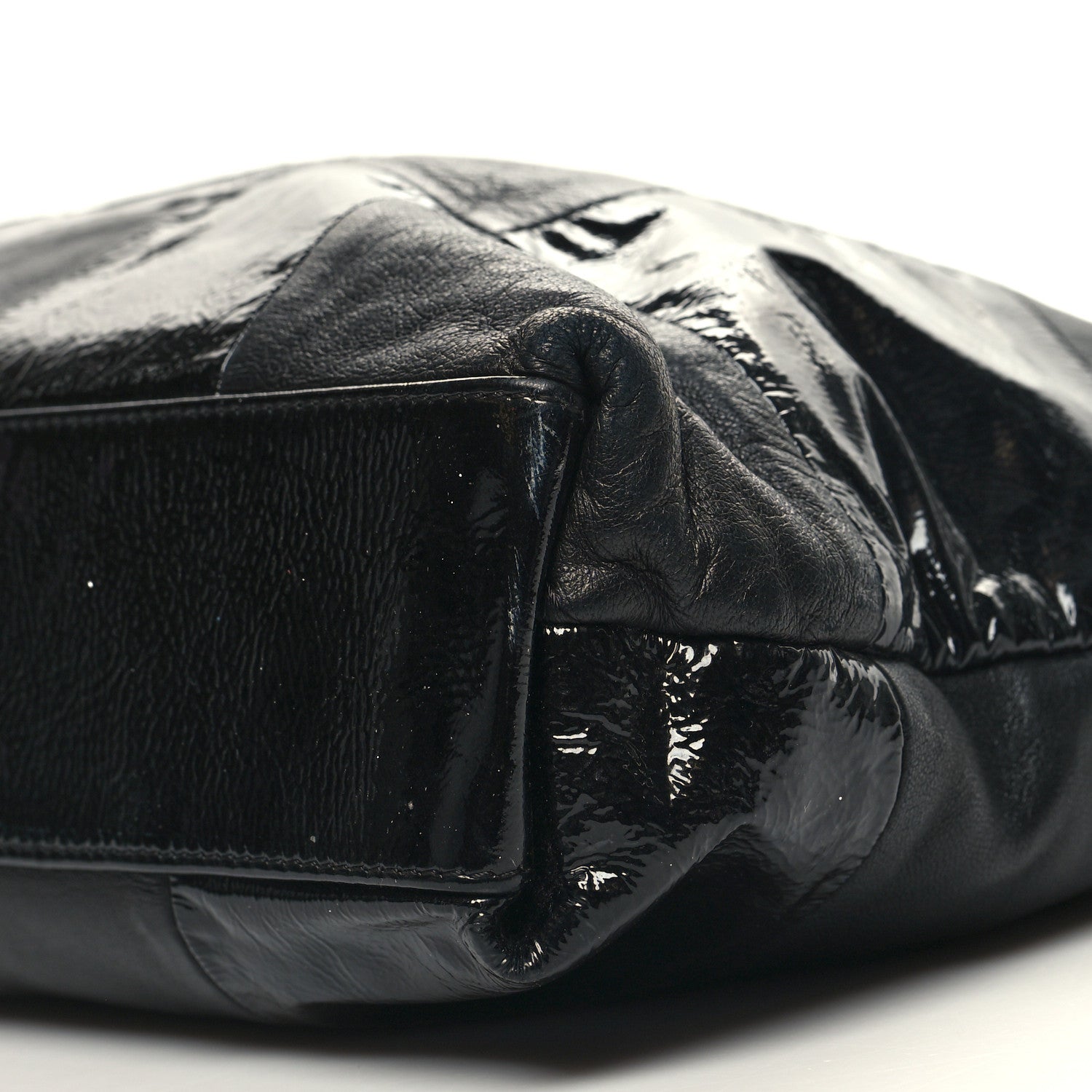 Chanel Lambskin Patent Calfskin Brooklyn Patchwork Extra Large Hobo Black 10 of 10