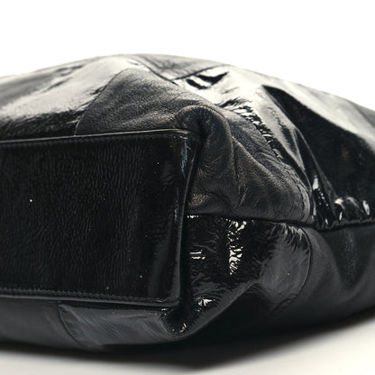 Chanel Lambskin Patent Calfskin Brooklyn Patchwork Extra Large Hobo Black 10 of 10