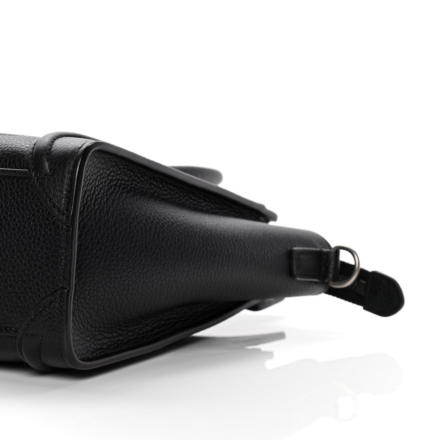 Drummed Calfskin Nano Luggage Black