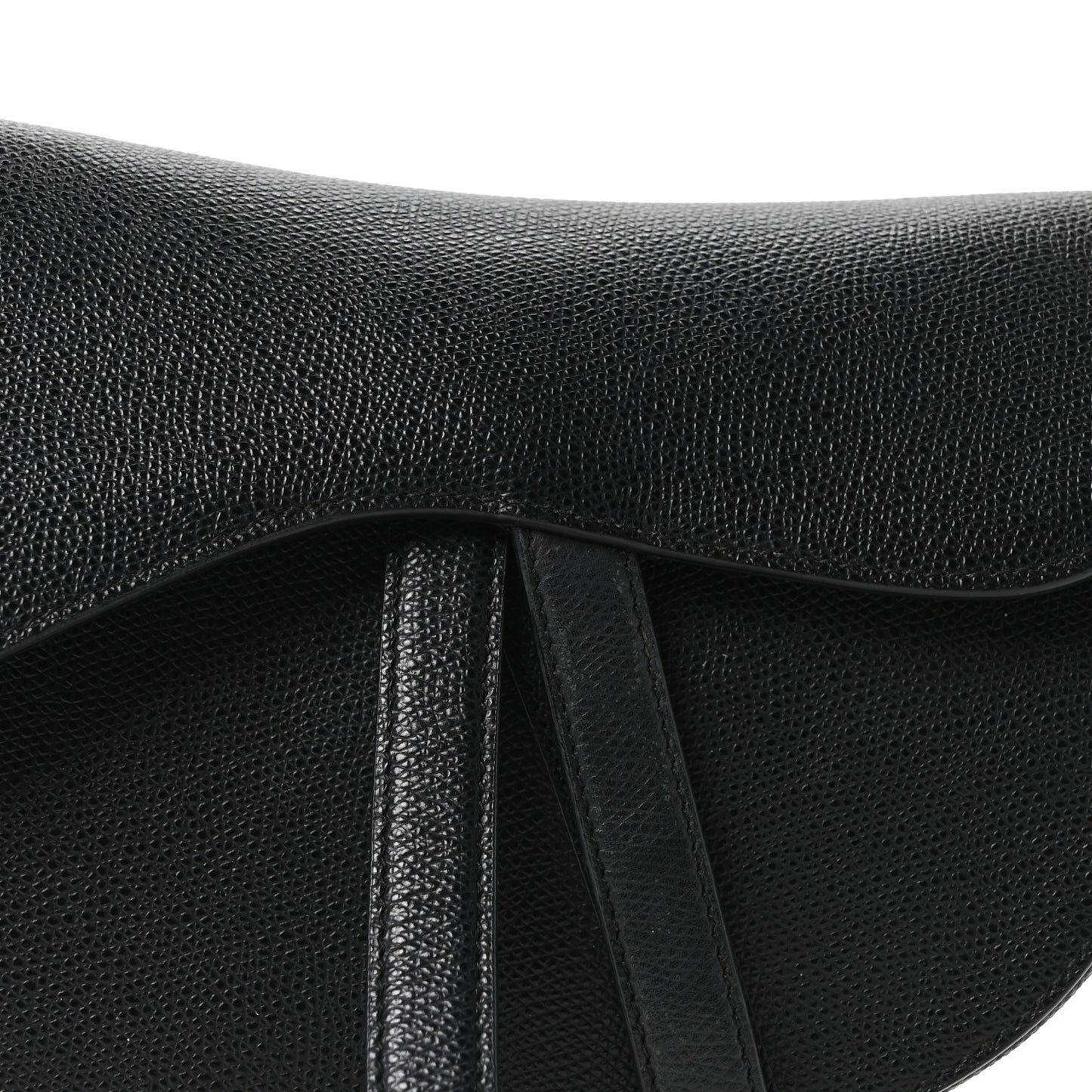Grained Calfskin Saddle Bag Black