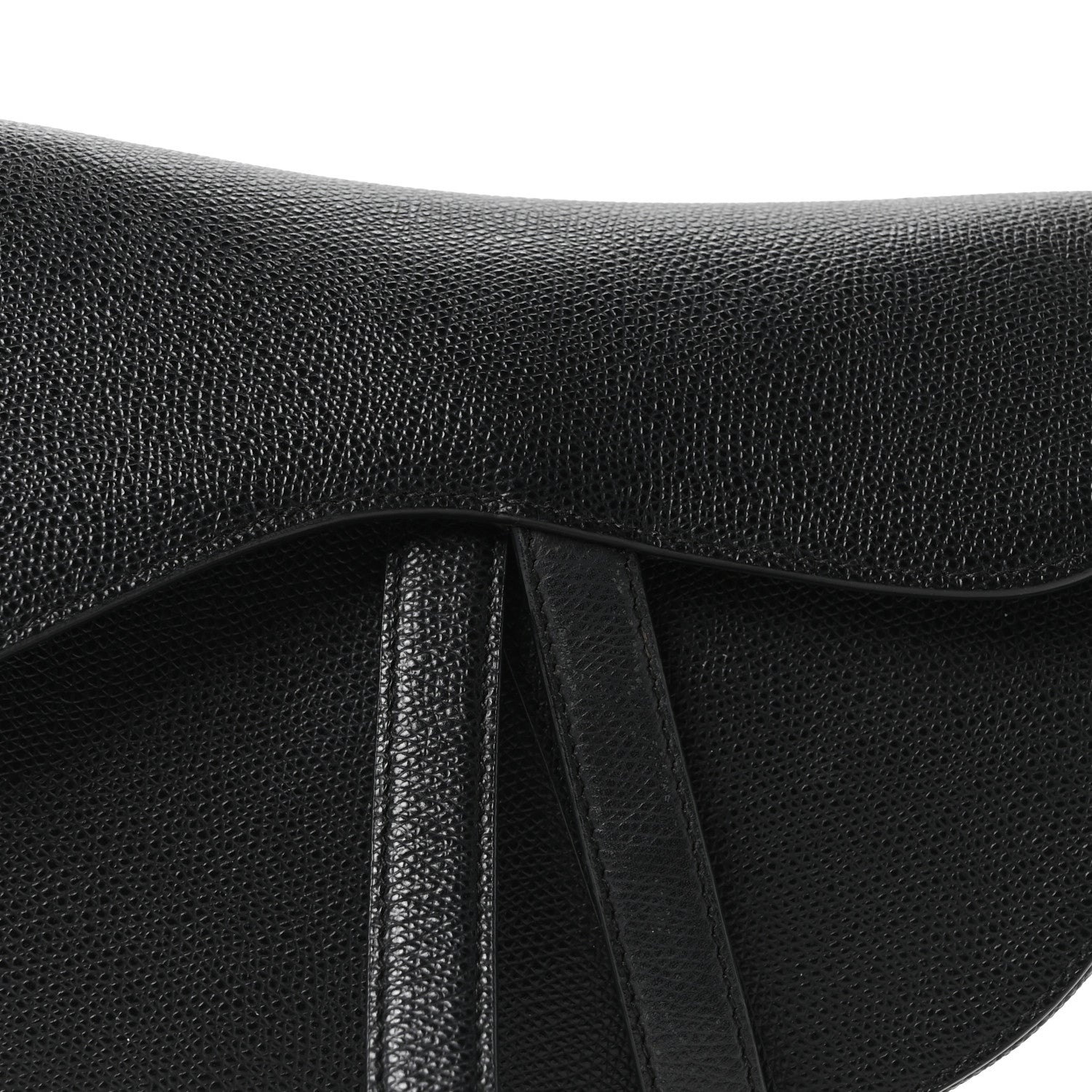 Christian Dior Grained Calfskin Saddle Bag Black 8 of 10