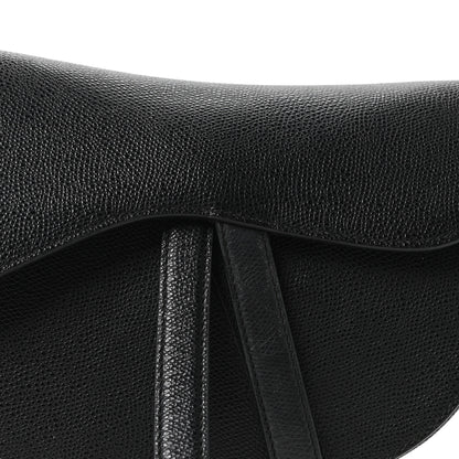 Christian Dior Grained Calfskin Saddle Bag Black 8 of 10