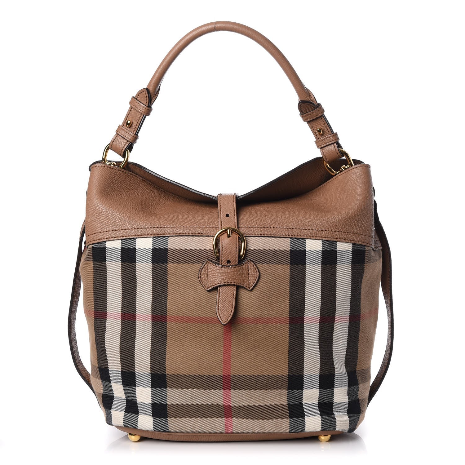 Burberry Grainy Calfskin House Check Medium Sycamore Dark Sand 1 of 10
