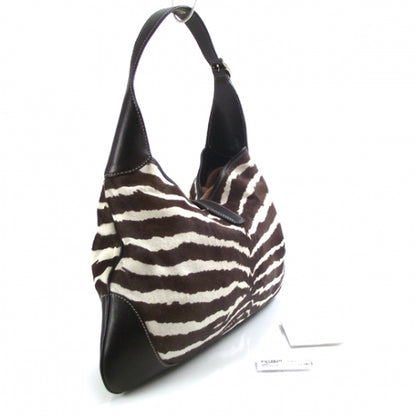 Gucci Calf Hair Zebra Print Medium Jackie O Bouvier Hobo Brown 3 of 10
