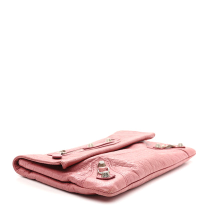 Balenciaga Agneau Giant 12 Silver Hardware Envelope Clutch Rose Bonbon 5 of 8
