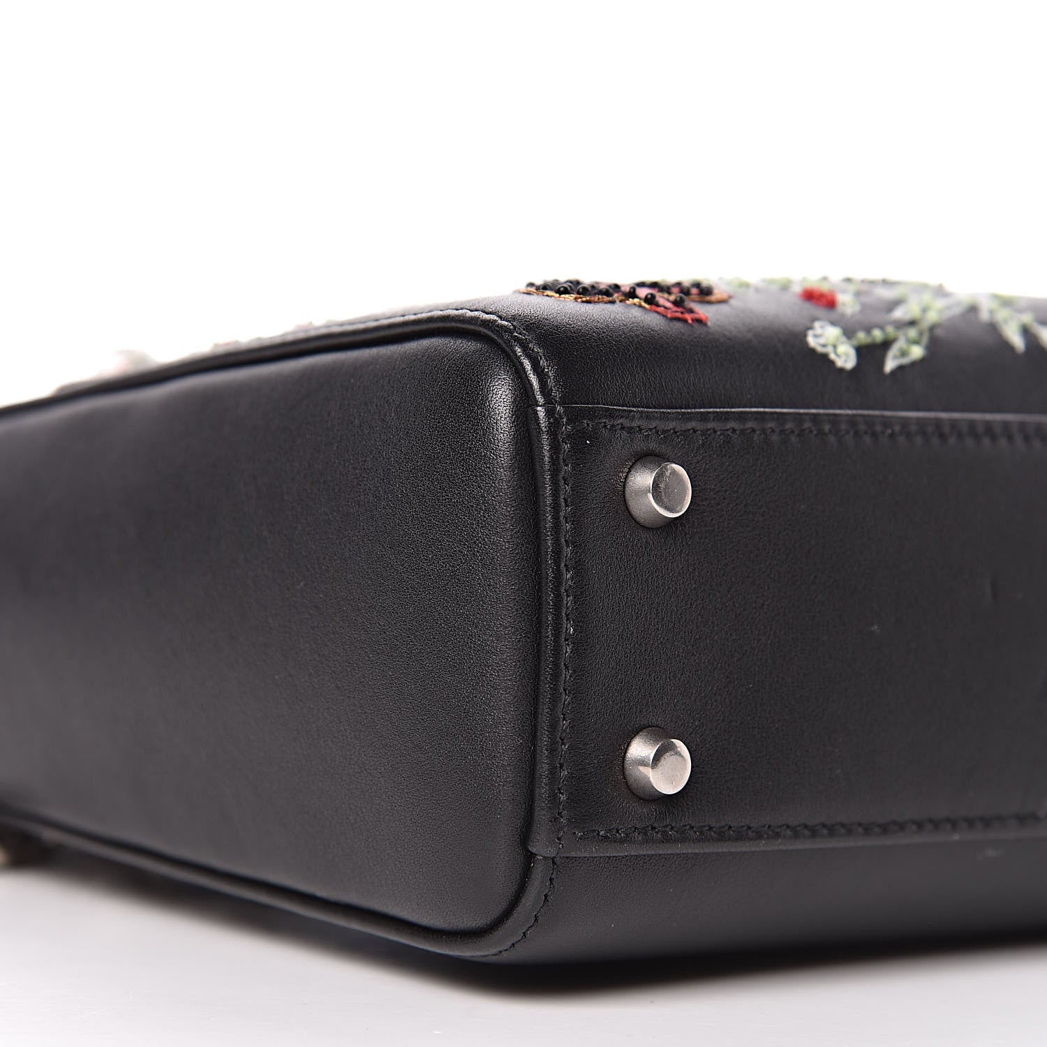 Christian Dior Smooth Calfskin Embroidered Mini Lady Dior Black Multicolor 7 of 11