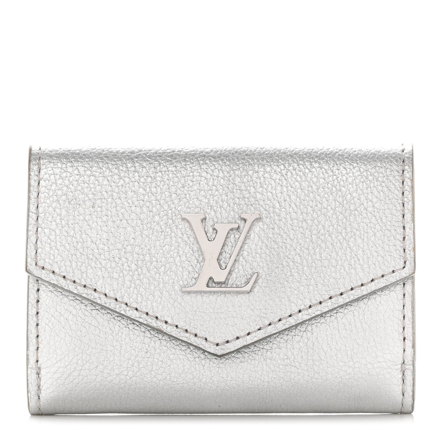 Louis Vuitton Metallic Calfskin Lockmini Wallet Silver 1 of 8