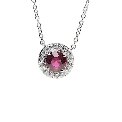 Tiffany Platinum Diamond Ruby Soleste Pendant Necklace 4 of 7