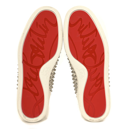 Christian Louboutin Calfskin Womens Louis Spikes Flat Sneakers 40 Champagne 5 of 8