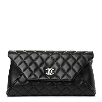 Chanel Lambskin Quilted Fold Up Again Clutch Black 1 of 7