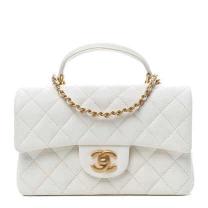 Chanel Caviar Quilted Mini Top Handle Rectangular Flap White 1 of 11