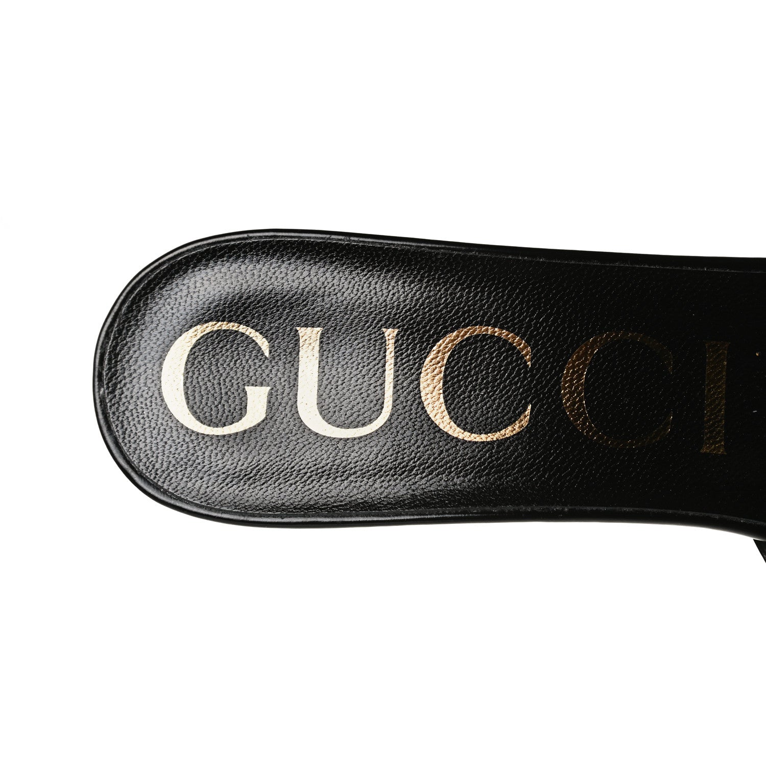 Gucci Polished Calfskin Scarlet Mid Heel Slide Sandals 37.5 Black 11 of 13