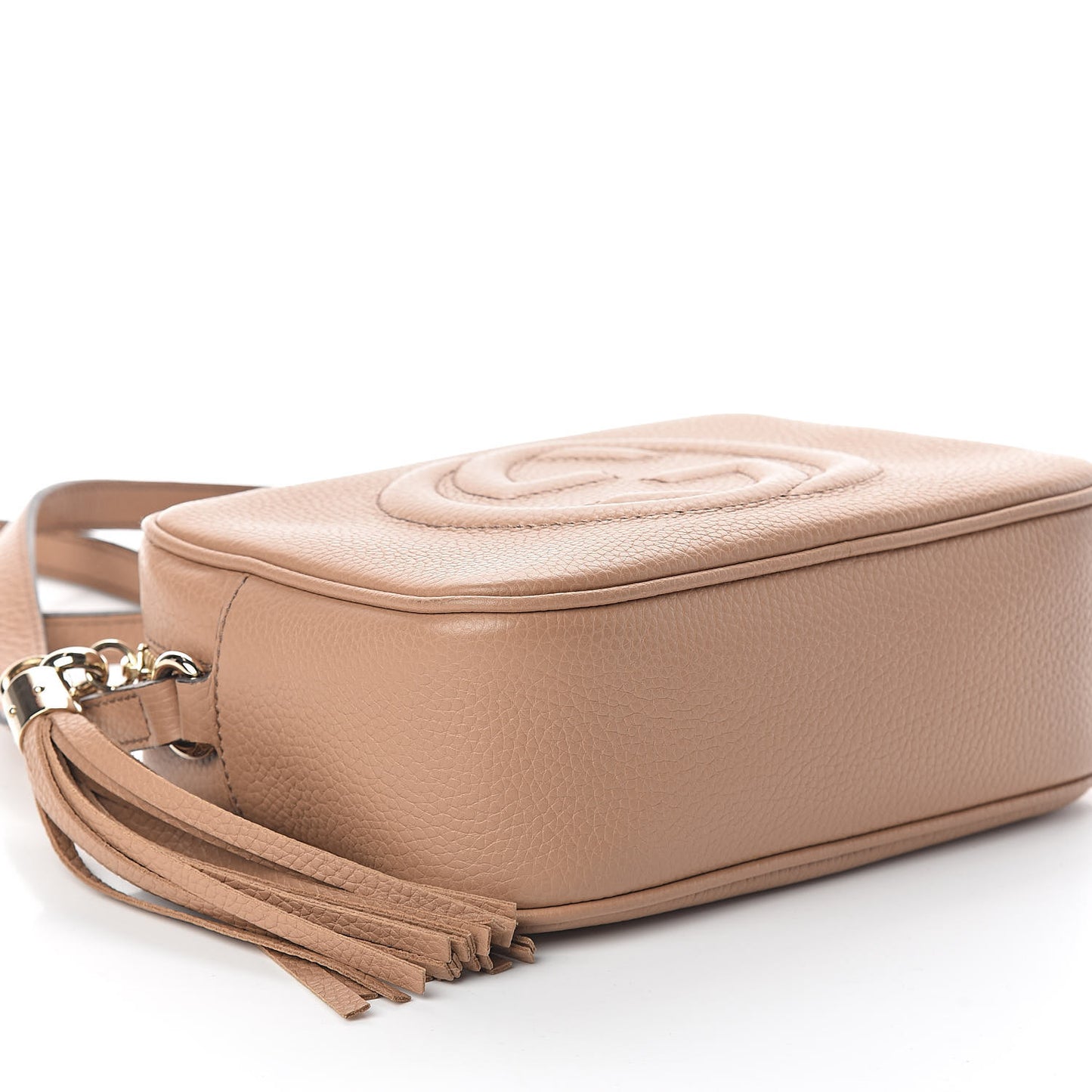 Pebbled Calfskin Small Soho Disco Bag Rose Beige