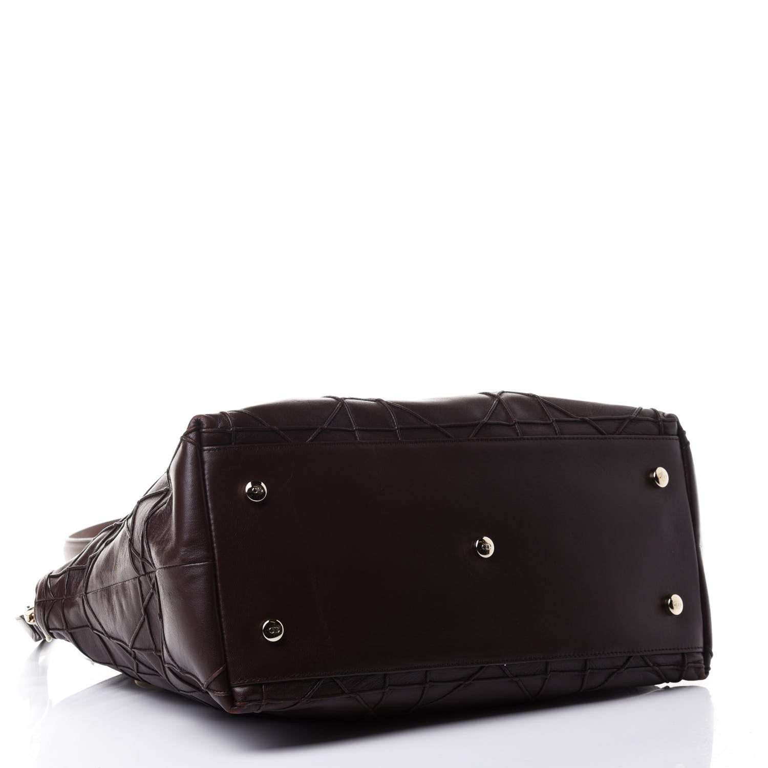 Christian Dior Lambskin Cannage Large Granville Tote Brown 3 of 4