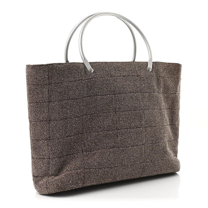 Chanel Tweed Quilted Chocolate Bar Tote Beige 3 of 11