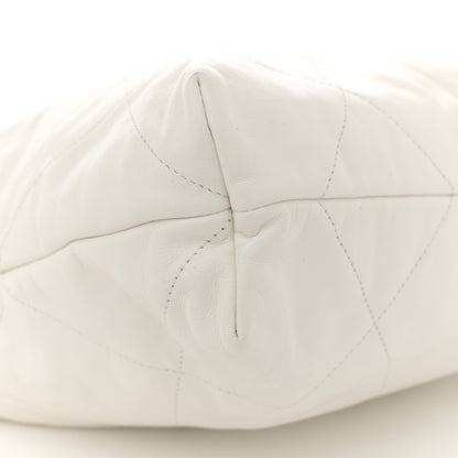 Chanel Shiny Calfskin Quilted Chanel 22 White 10 of 12
