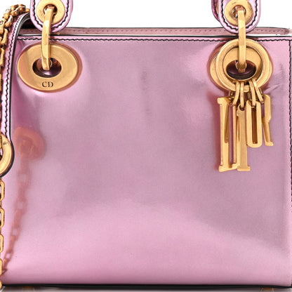 Christian Dior Metallic Glazed Calfskin Mini Lady Dior Pink 8 of 11