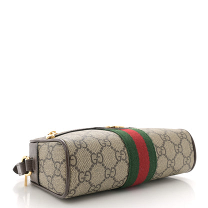 Gucci GG Supreme Monogram Textured Dollar Calfskin Mini Ophidia Shoulder Bag Beige Ebony New Acero 4 of 10