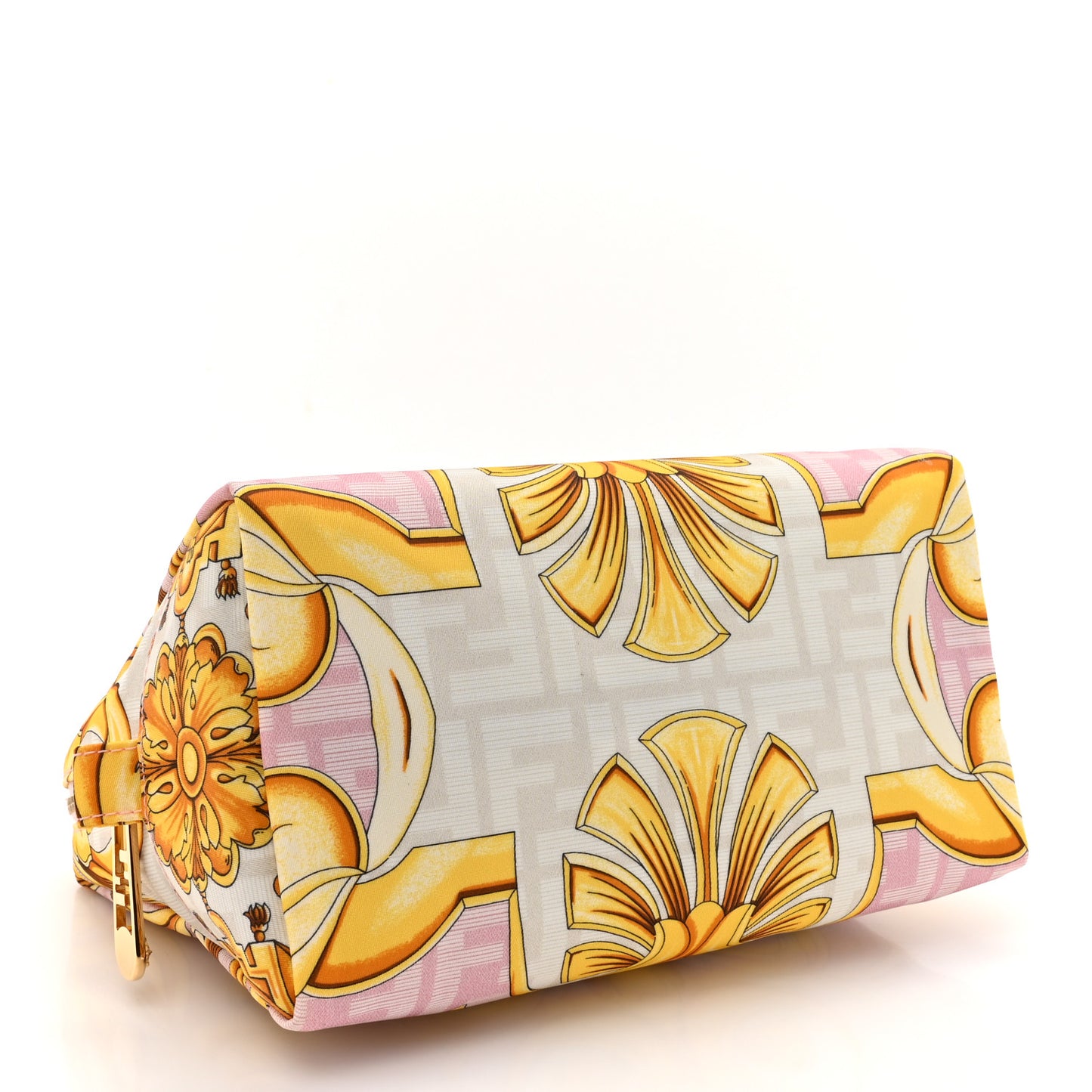 X VERSACE Nylon Fendace FF Baroque Medium Trapezoid Beauty Pouch Pink