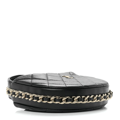 Chanel Lambskin Quilted Chain Around Pouch Black 4 of 11
