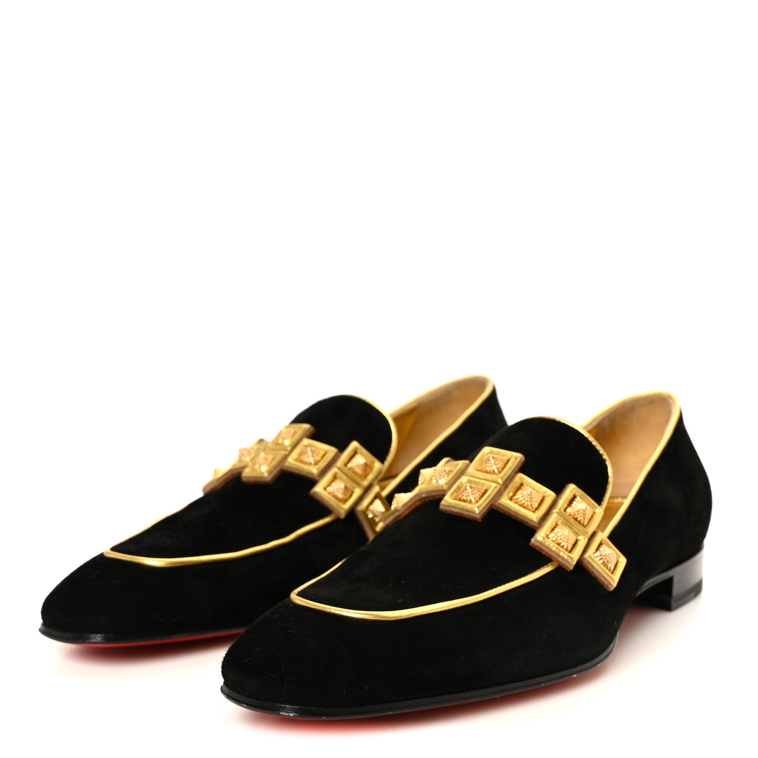 Christian Louboutin Veau Velour Mens Night On The Gange Diwali Flat Loafer 10  43 Black 4 of 9