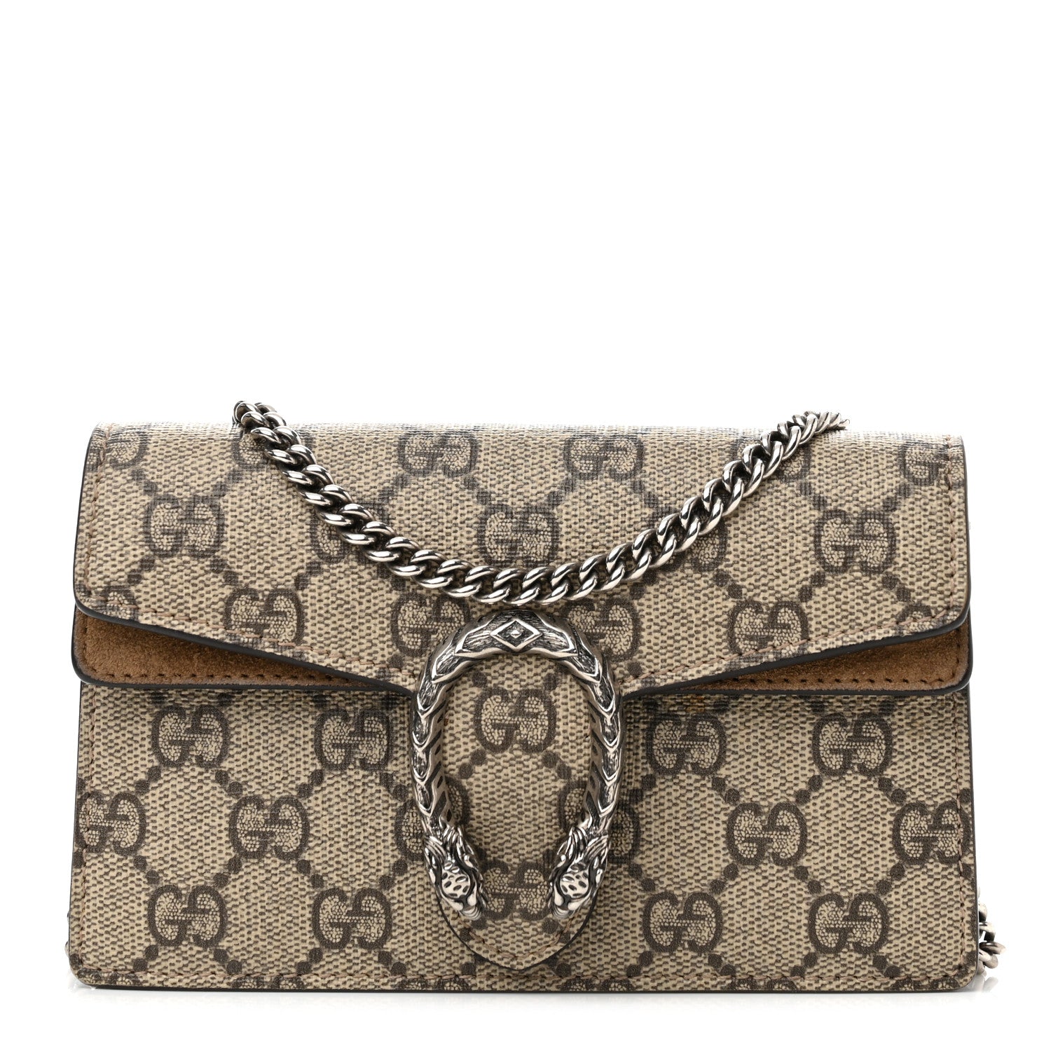 Gucci GG Supreme Monogram Super Mini Dionysus Shoulder Bag Taupe 1 of 13