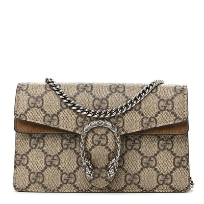 Gucci GG Supreme Monogram Super Mini Dionysus Shoulder Bag Taupe 1 of 13