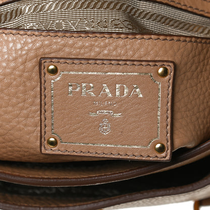 Prada Vitello Daino Push Lock Messenger Bag Noisette 6 of 13